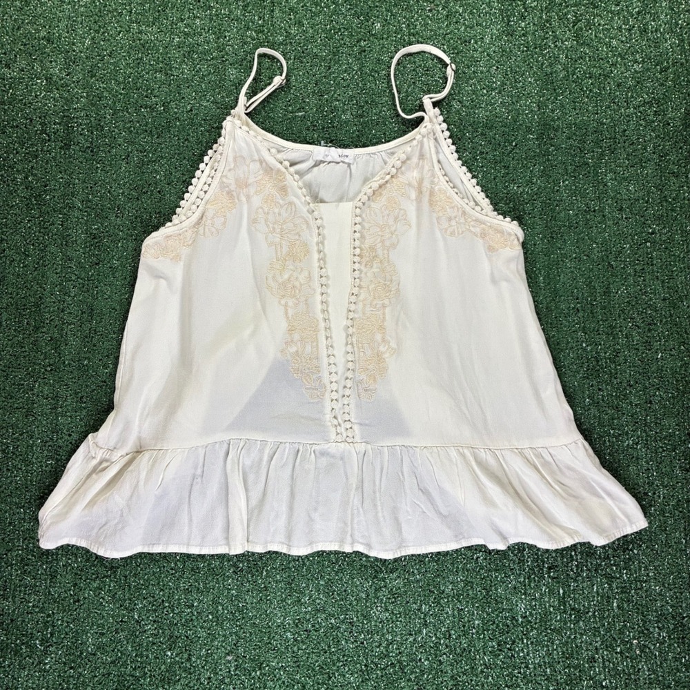 Boho En Crème Embroidered‎ Cami Tank Top